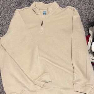 PGA Tour Men's Tan Zip-Up Sweater